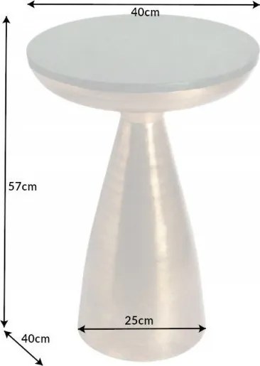 Masuta design industrial Elements 40cm, verde / auriu