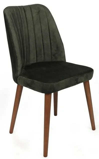 Set de scaune de sufragerie Alfa Khaki and Walnut,2 buc.