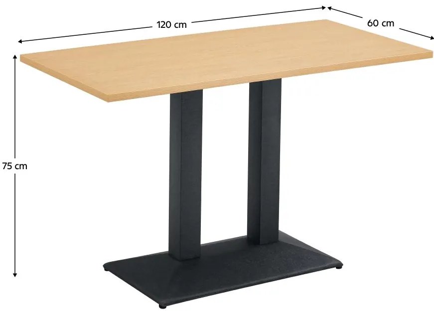 Masă de sufragerie Rahola 2 (stejar + negru) (pentru 4 persoane). 1116487