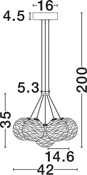 Lustra LED design decorativ 2700K BLAZIK D-42cm