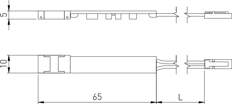 Întrerupător dimabil GTV pentru bandă LED COB, cu senzor și montaj în profil LED, 36-72W, 12-24V, IP20, cablu 2 m 72 W, 24 V, 2 m
