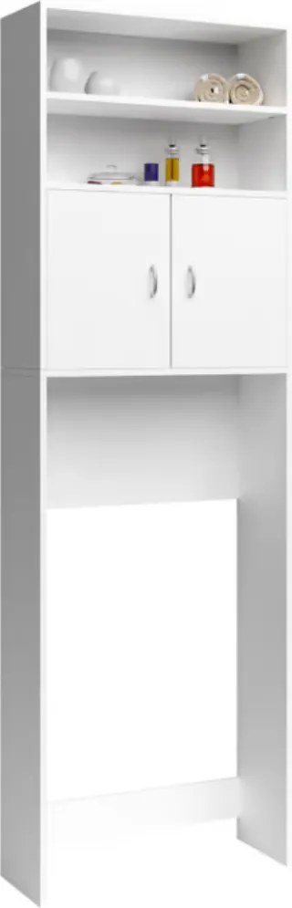 Dulap înalt deasupra mașinii de spălat SILKE, 185×63×20cm, alb Casaria