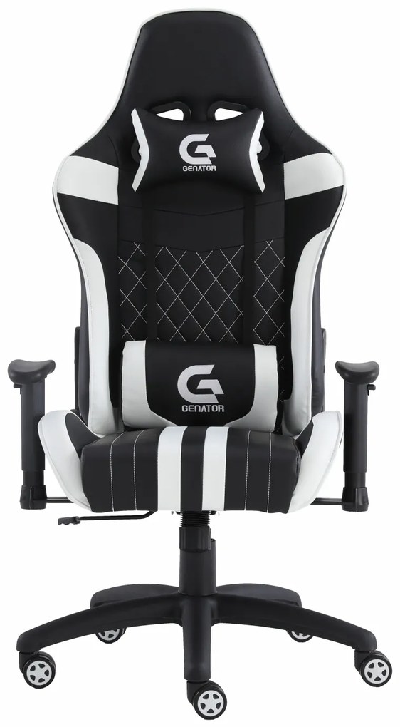 Scaun gaming Genator V3, Negru/Alb