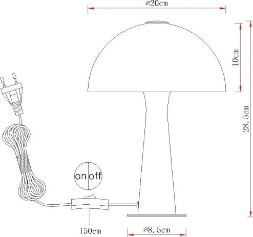 Globo 50670107 - Lampă de masă JULIA 1xE14/25W/230V albă