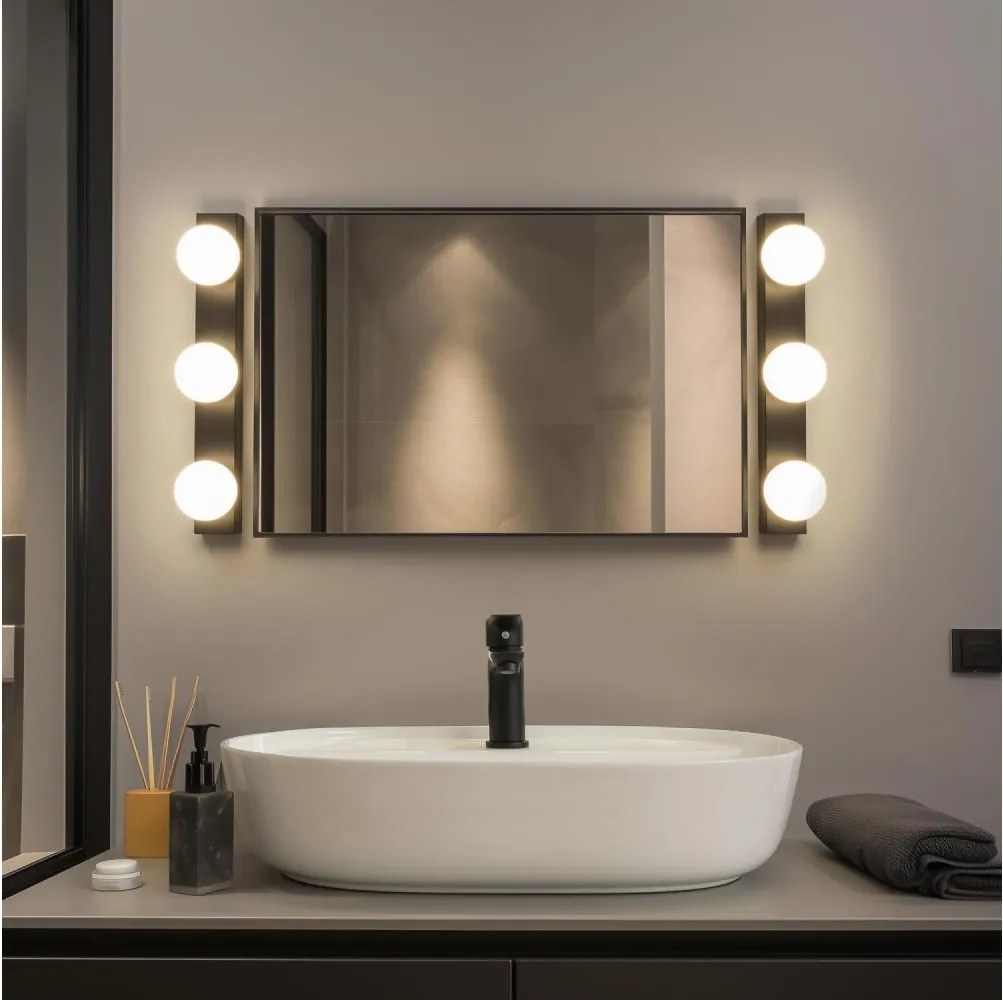 BRILAGI - SET 2x LED Aplică de perete pentru baie HOLLYWOOD 3xLED/3W/230V 39 cm IP44 negru