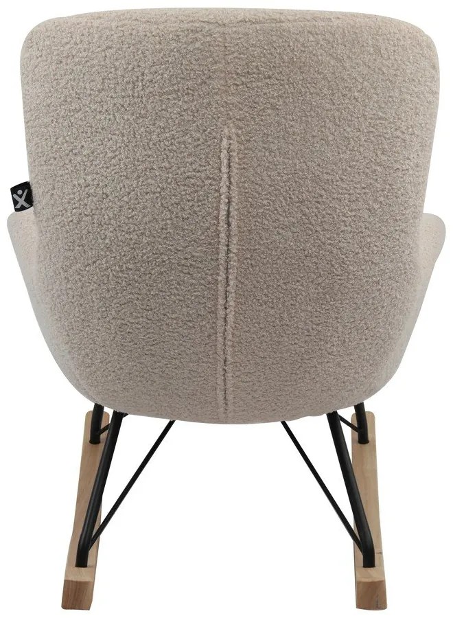 Fotoliu de copii bej balansoar cu tapițerie din țesătură bouclé Rocky – Vipack