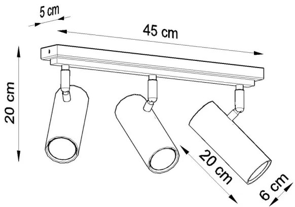 Lampă spot DIREZIONE 3 3xGU10/40W/230V