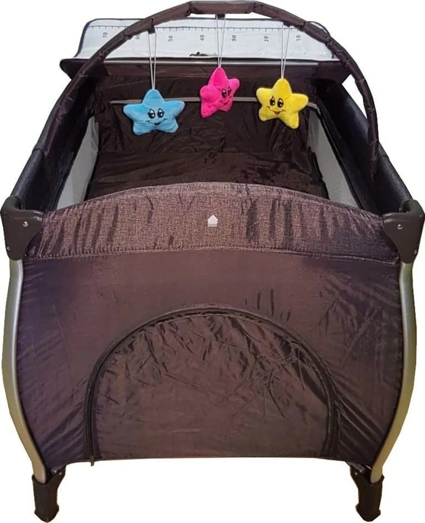 Patut Pliant NOVOKIDS™ Baby C XXL, 110X80 cm, transforabil in Tarc Copii, 2 Niveluri, Masa infasat detasabila, jucarii din plus, geanta transport,