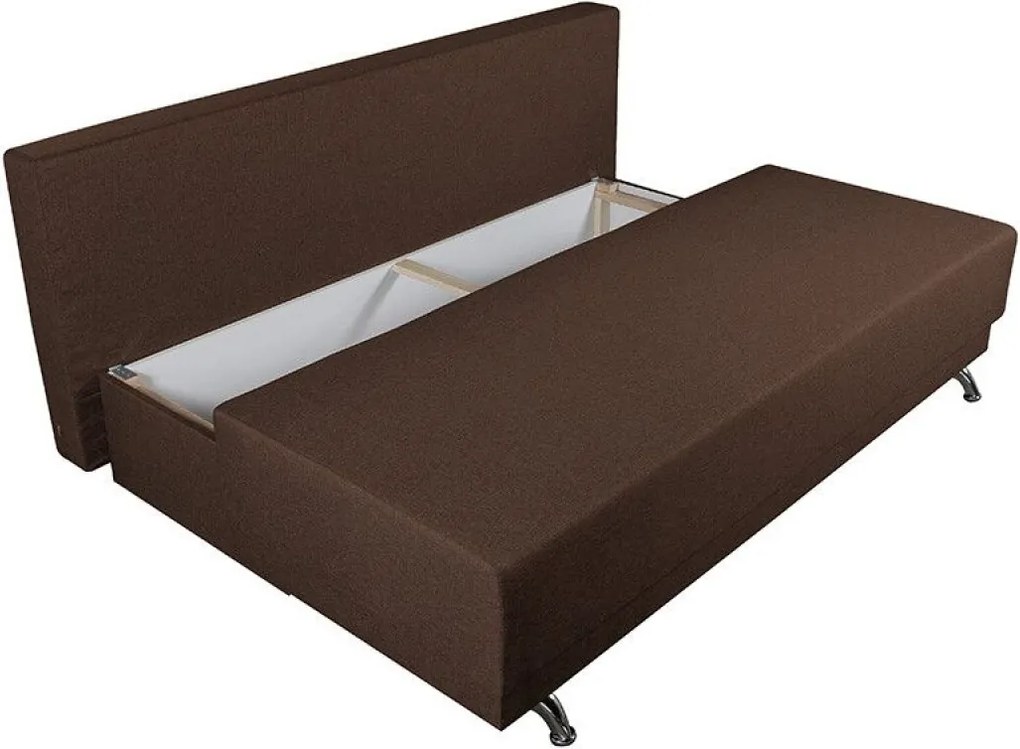 Canapea Extensibila Roma Lux Dark Chocolate 205x90x86 cm + lada de depozitare, maro