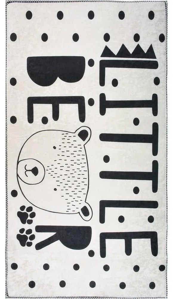 Covor pentru copii alb-negru lavabil 120x180 cm Little Bear – Vitaus