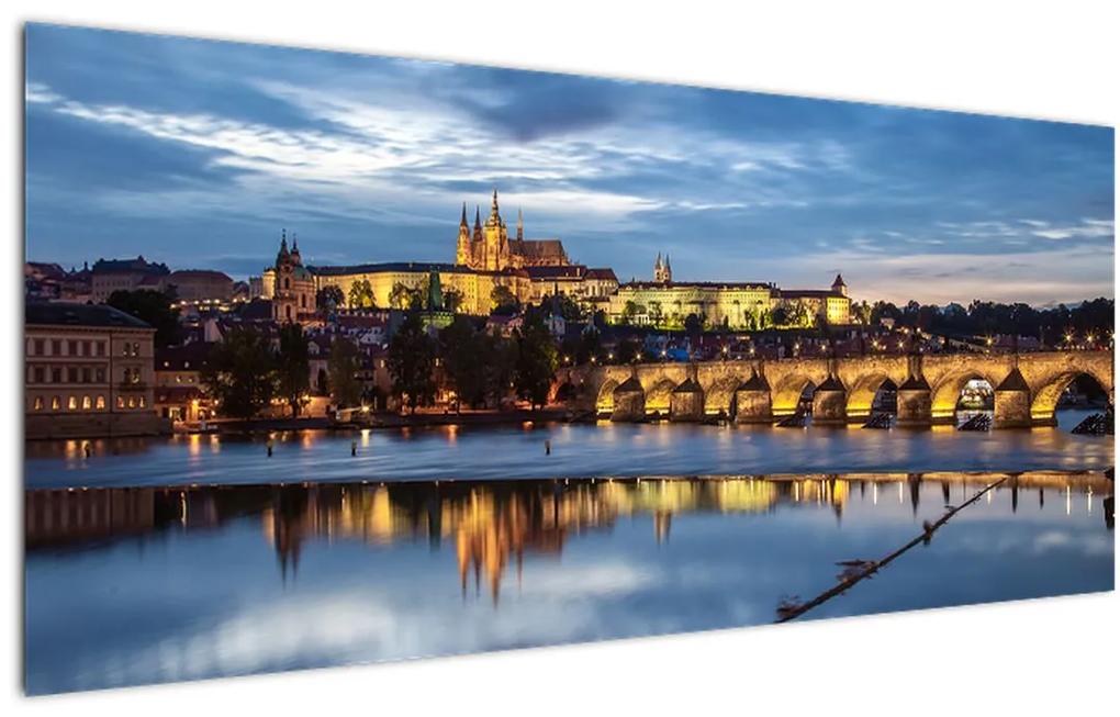 Tablou cu palatul din Praga și podul lui Carol (120x50 cm), în 40 de alte dimensiuni noi