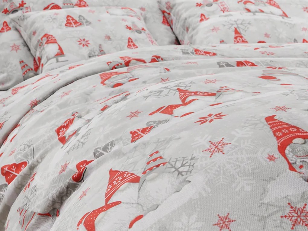 Lenjerie de pat din bumbac CHRISTMAS ELF roșu Dimensiune lenjerie de pat: 70 x 90 cm | 140 x 200 cm