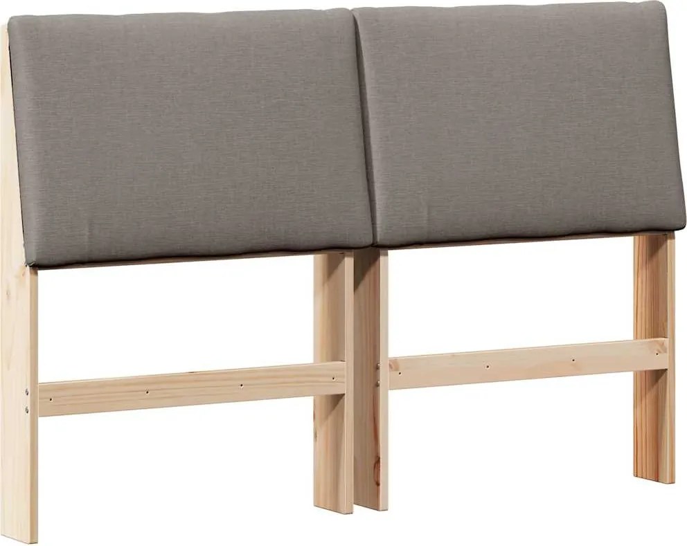 vidaXL Tăblie tapițată Gri taupe 160 cm Lemn de pin masiv