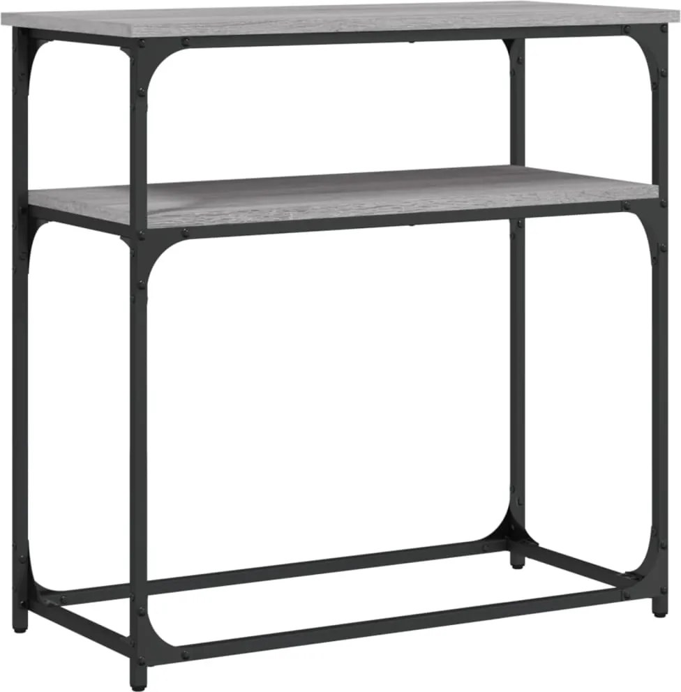 vidaXL Măsuță consolă, gri sonoma, 75x35,5x75 cm, lemn prelucrat