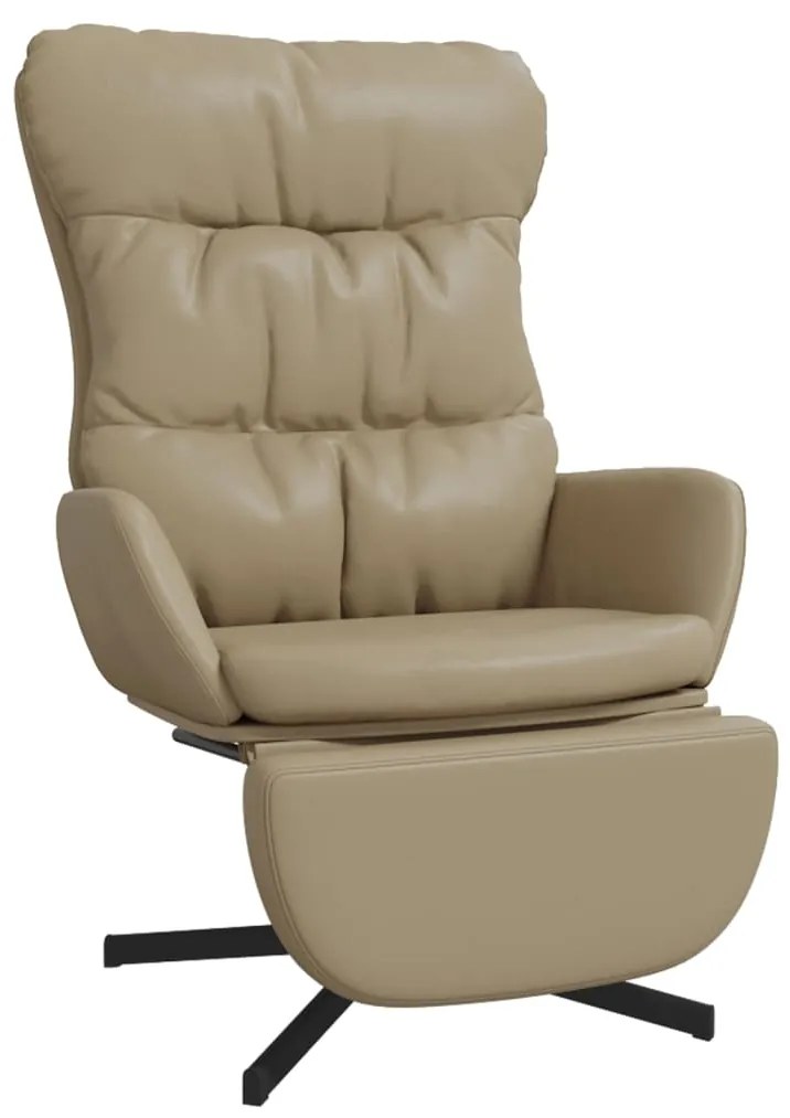 3097618 vidaXL Scaun de relaxare cu taburet, cappuccino, piele ecologică