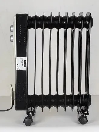 Calorifer electric Floria ZLN3659,Negru 2000 W, 9 elementi, 3 trepte de putere, Termostat reglabil, Protectie supra-incalzire, Indicator luminos,