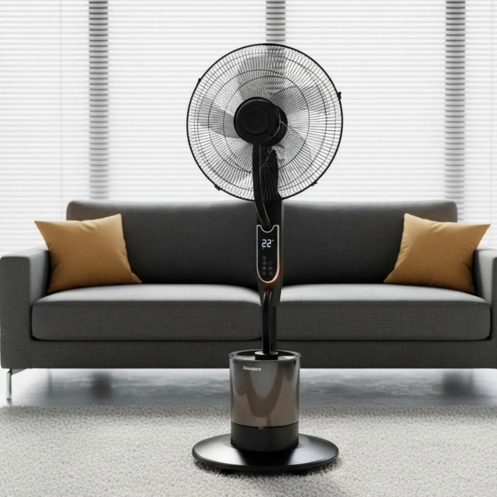 Ventilator cu picior Klausberg KB-9043, funcție de umidificare, 40 cm, negru