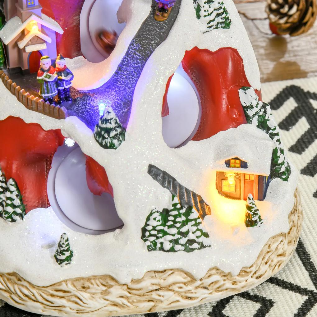 HOMCOM Sat de Craciun Luminos , Decoratiune de Craciun cu Lumini LED Colorate, figurina de craciun | AOSOM RO