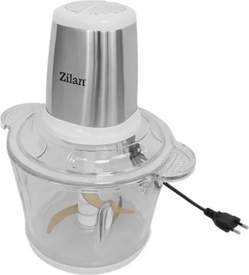Tocator legume-fructe Zilan ZLN2733 din inox, Vas din sticla capacitate 3L, 2 trepte de viteza + pulse, Putere 500W