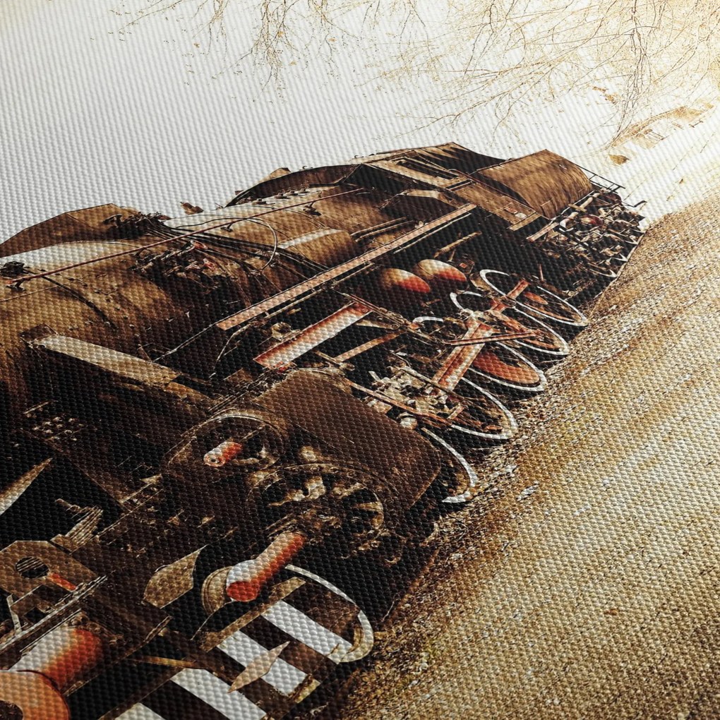 Tablou - Locomotiva istorică (cu ceas) (90x30 cm)