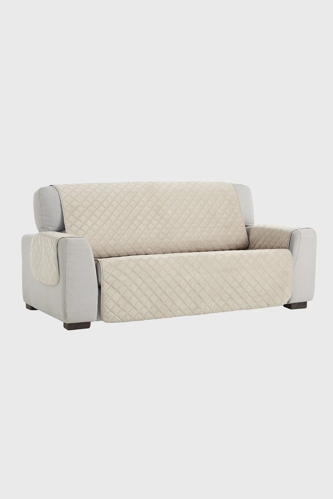 Husă de catifea pentru canapea cu două locuri Velvet gri închis bej 110x50 cm