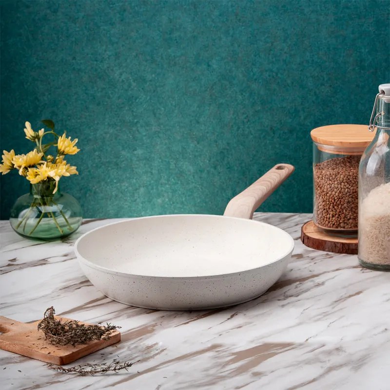 Tigaie Voltz Nice OV54419E24, 24x4.8 cm, Finisaj marmura, Inductie, Cream melange