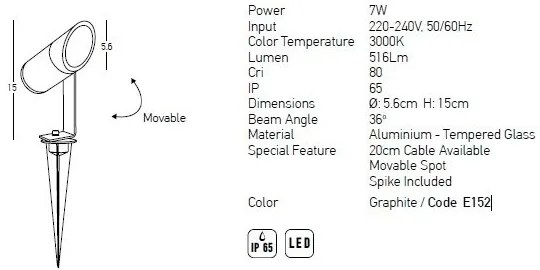 Proiector LED cu tarus iluminat exterior decorativ IP65 Royle