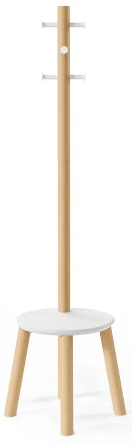 Cuier alb/în culoare naturală din lemn masiv de arbore de cauciuc Pillar – Umbra