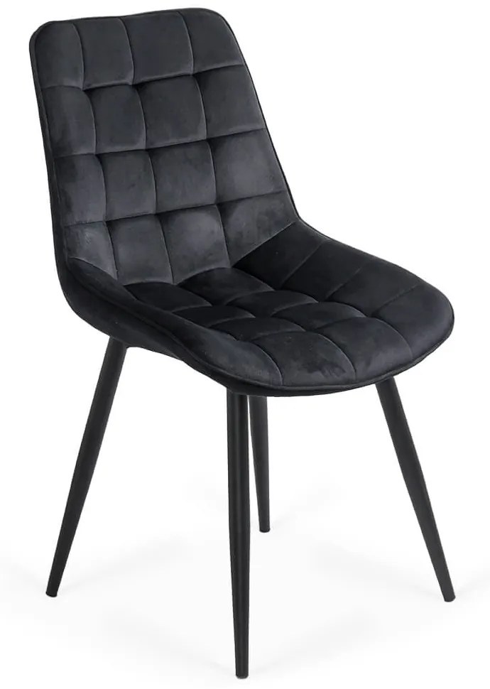 Scaun living cu tapițerie din catifea și structură metalică BUC 206 negru