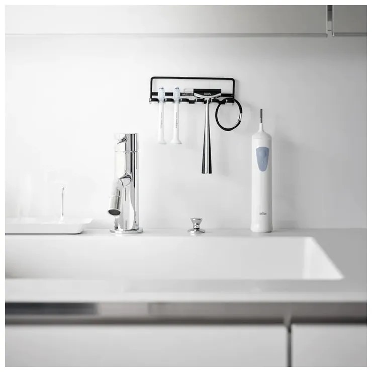 Suport pentru periuța de dinți negru autoadeziv din metal Film Hook – YAMAZAKI
