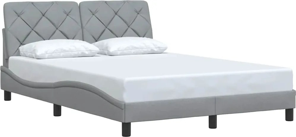 vidaXL Cadru de pat fără saltea, gri deschis, 120x200 cm, textil