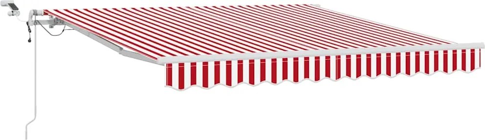 vidaXL Cortina Retractabilă Roșu și Alb 350 x 250 cm