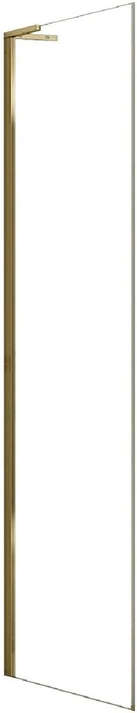 Rea Hugo perete de duș 90 cm auriu periat/sticla transparentă REA-K6613