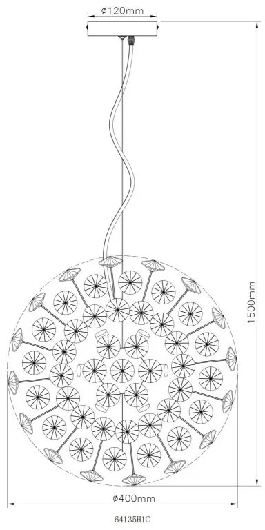 Lustra suspendata design elegant KATRINA 40cm crom 64135H1C GL