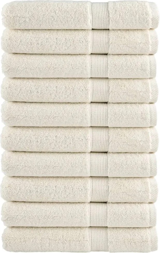 vidaXL Prosoape premium SOLUND 10 buc. crem 100x200 cm 600 gsm