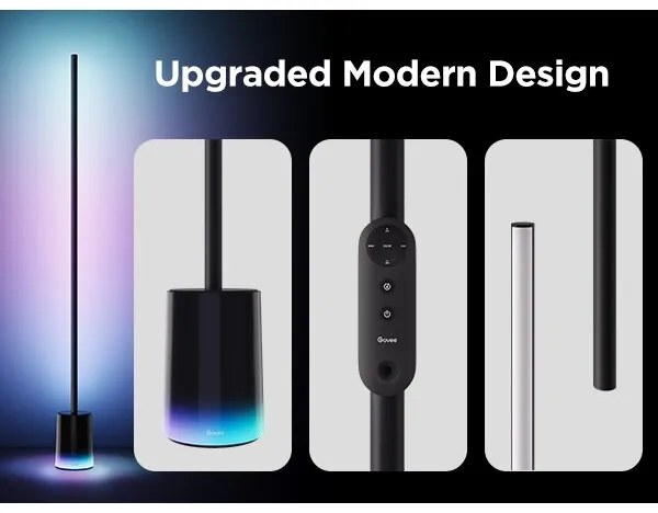 Lampadar LED Govee Smart MATTER LED RGBICWW Wi-Fi + telecomandă