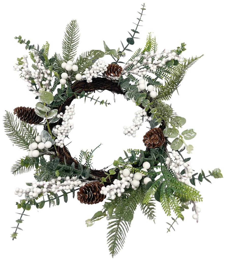 Coronita Craciun din nuiele si conuri CAROL, 25cm