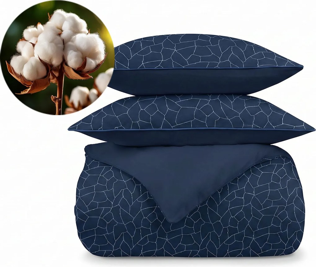 Set lenjerie de pat Dormeo Geo albastru