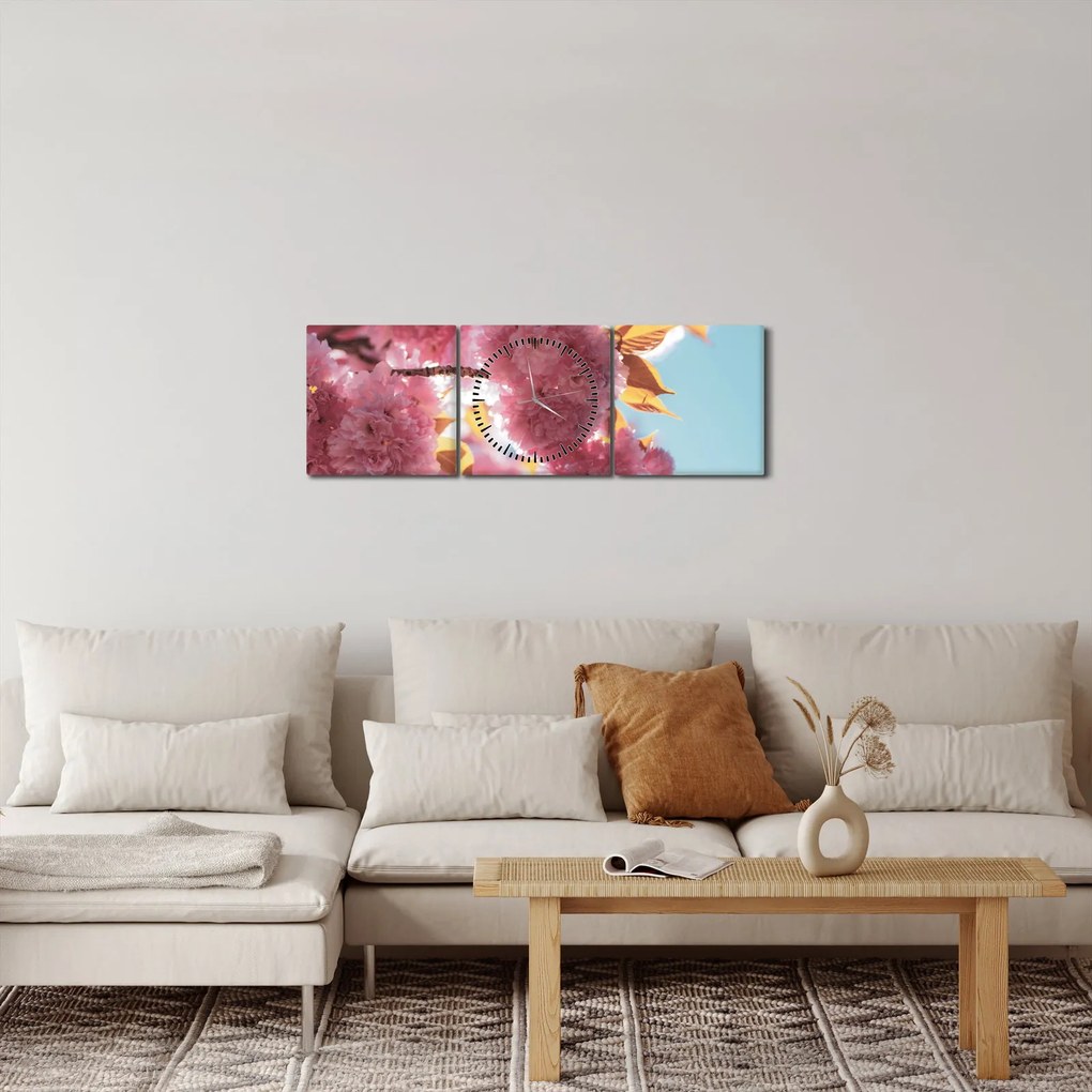 Tablou - Floare de cireș (cu ceas) (90x30 cm)