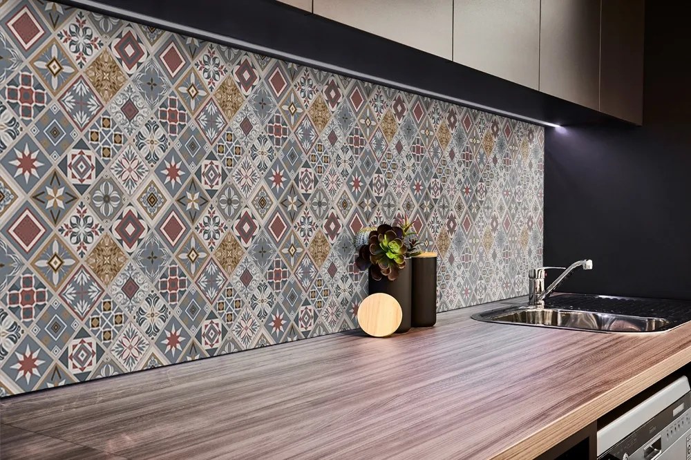 Panou de perete bucatarie Patchwork turcesc