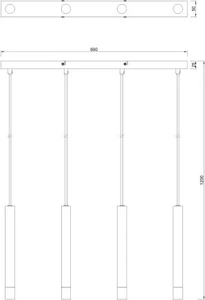 Zuma Line P241125804BL - Lampă suspendată VELIC cu cablu, 4xG9/5W/230V, negru