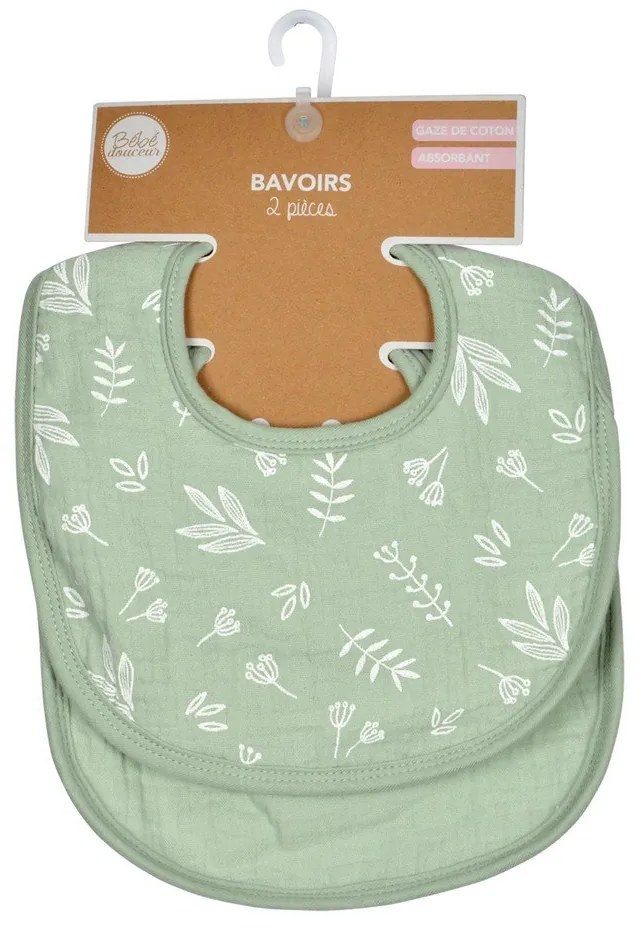 Bavete verde 2 buc. din muselină – Bébé Douceur