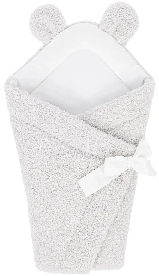 Păturică de înfășat fildeș din sherpa 35x65 cm – Meowbaby