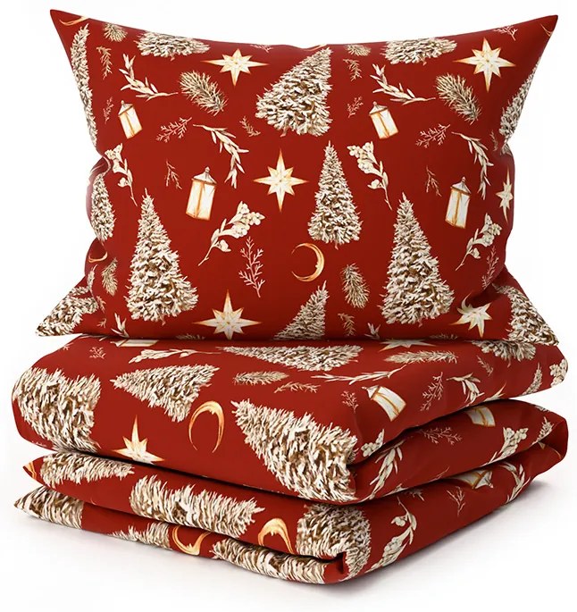 Lenjerie de pat din microfibra GOLD CHRISTMAS rosu Dimensiune lenjerie de pat: 70 x 90 cm | 140 x 220 cm
