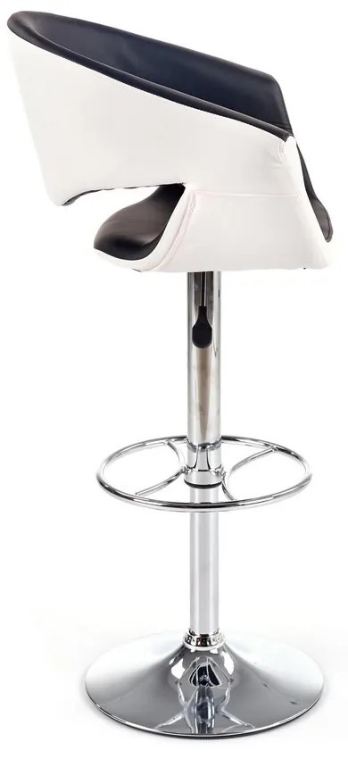 Scaun de bar Hulse, negru/alb