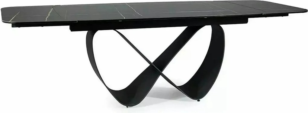 Masa extensibila INFINITY CERAMIC, negru, sticla securizata/ceramica,