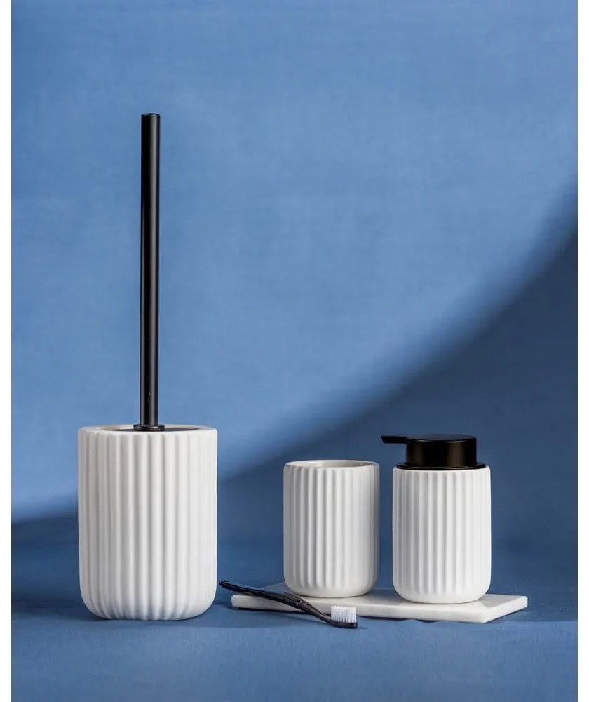 Dozator din ceramică pentru săpun Wenko Belluno, alb - negru