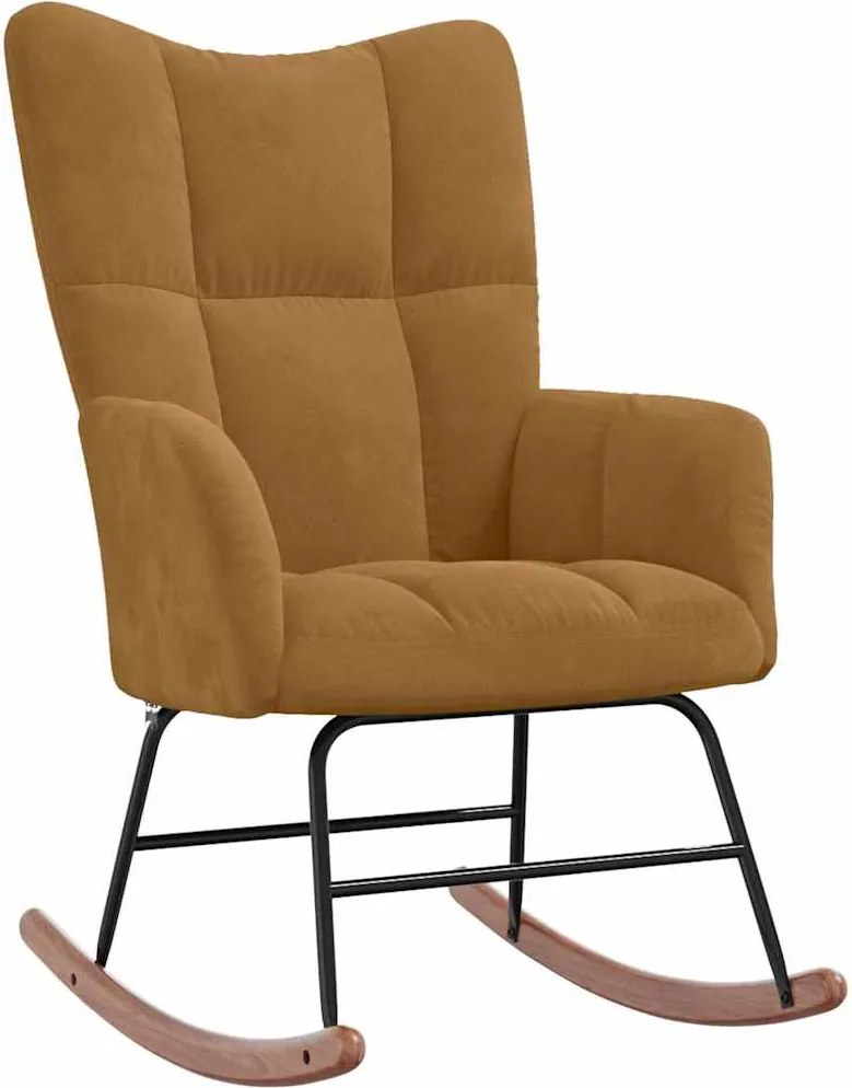 vidaXL Scaun balansoar, maro, catifea