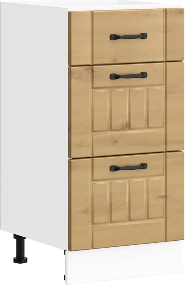 vidaXL Dulap de bază de bucătărie „Lucca” din lemn de stejar artizanal