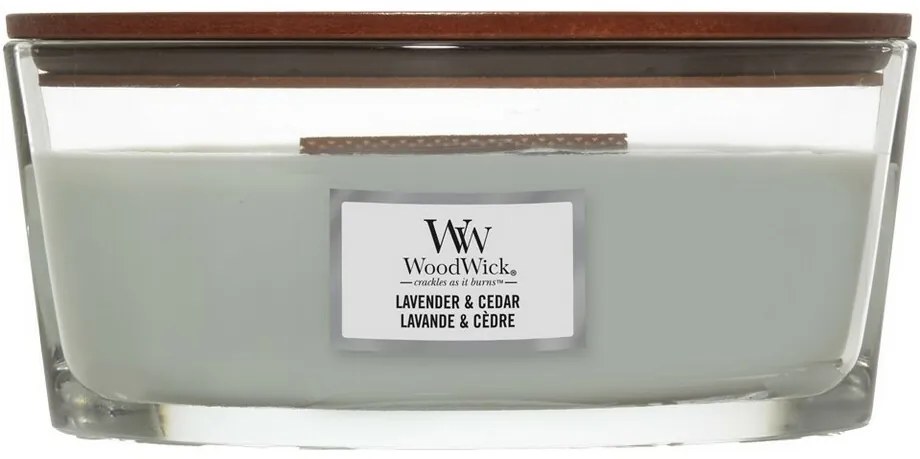 Lumânare parfumată WoodWick Lavender & Cedar, ,453 g
